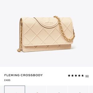 Tory Burch Cream Fleming Crossbody Bag